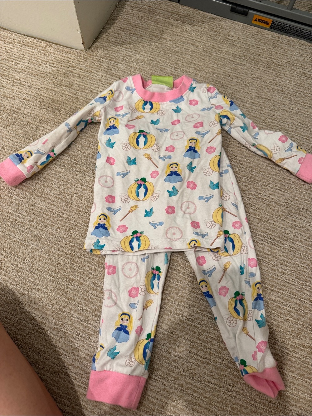 Classic whimsey Girls Pink-Trim Princess Pumpkin Print Pajama Set